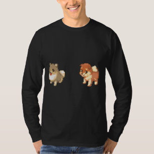 Pixel Dogs Pommeren en Shiba Inu T-shirt