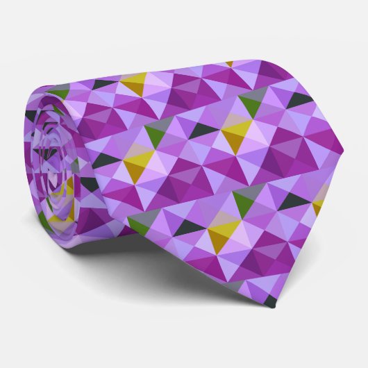 Pixel d'or violet Cravate d'art géométrique Abstra (Roulé)
