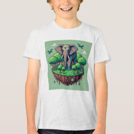 Pixel Friends: Bosbescherming (olifant) #01 Tri-Blend Shirt