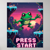 Pixel Frog Arcade Poster – Retro 8-Bit Gaming (Devant)