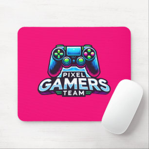 Pixel Gamers Team – Neon Glitch Effect Muismat