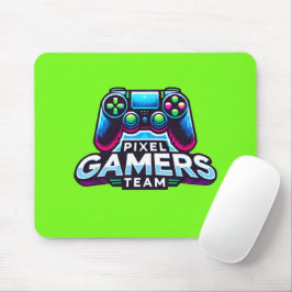 Pixel Gamers Team – Neon Green Glitch Muismat