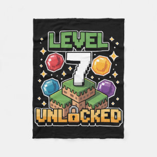 Pixel Gaming 7 Jaar Oude Videogame 7e Verjaardag B Fleece Deken
