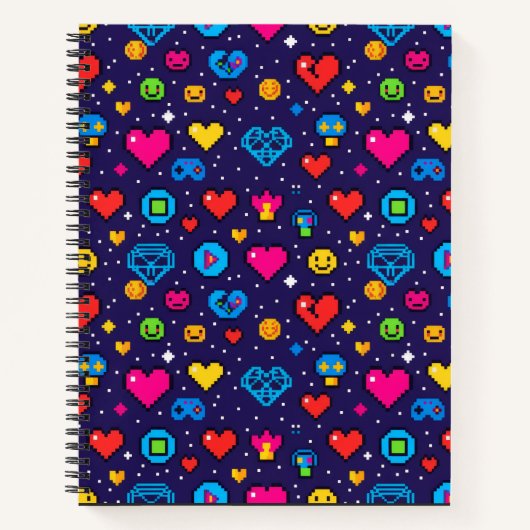 Pixel Gaming Aesthetic Hardcover Journal Notitieboek (Voorkant)