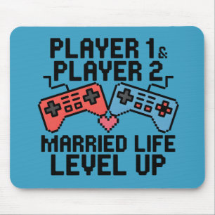 Pixel-gamingstel Level Up-ontwerp Muismat