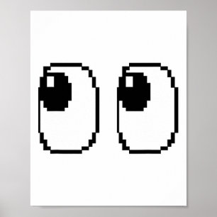 Pixel Ghost Eyes Halloween Game Group Kostuum Poster