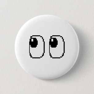 Pixel Ghost Eyes Halloween Game Group Kostuum Ronde Button 5,7 Cm