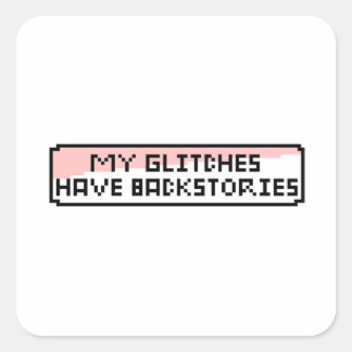 Pixel Glitch Chat - Grappige Retro Gamer Vierkante Sticker