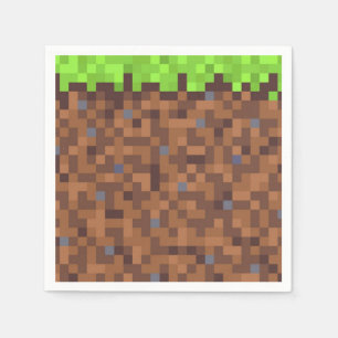 Pixel gras gamer verjaardag  servet