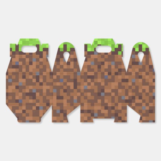 Pixel grass gamer birthday  bedankdoosjes (Ongevouwen)