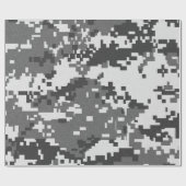 Pixel Gray Camouflage Cadeaupapier (Vlak)