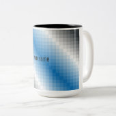 Pixel gris bleu Mug personnalisé (Devant droit)