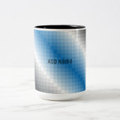 Pixel gris bleu Mug personnalisé (Centre)