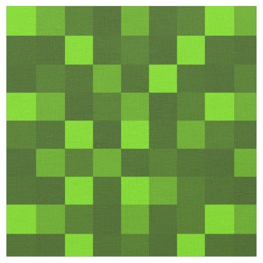 Pixel grün hellgrün Würfel Quadrate Karomuster Stof (Close Up)