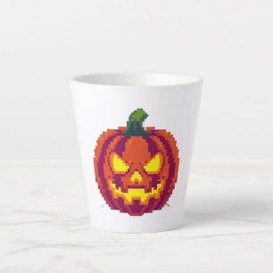 Pixel Halloween Pumpkin Latte Mok