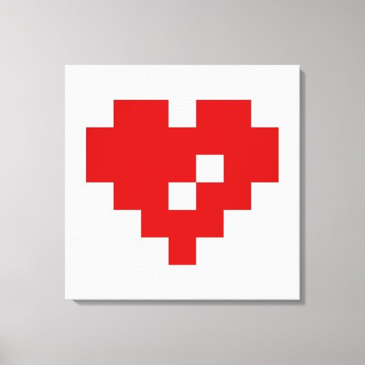 Pixel Heart 8 Bit Love Canvas Afdruk (Voorkant)
