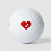 Pixel Heart 8 Bit Love Golfballen (Voorkant)