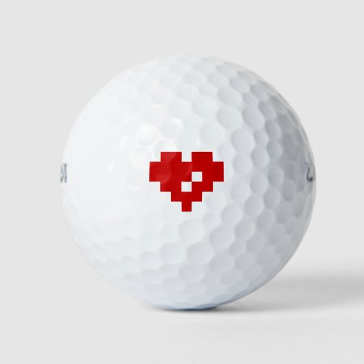 Pixel Heart 8 Bit Love Golfballen (Voorkant)