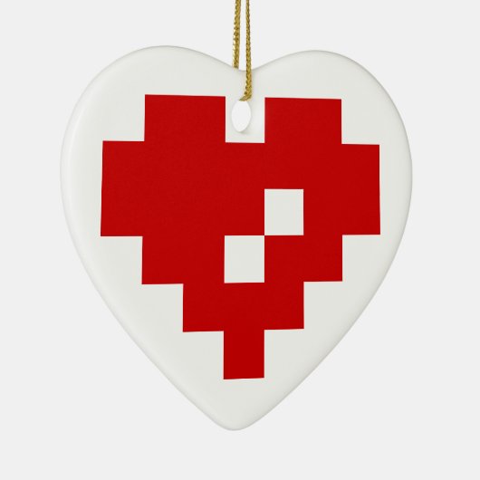 Pixel Heart 8 Bit Love Keramisch Ornament (Rechts)