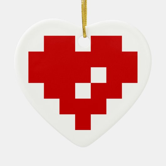Pixel Heart 8 Bit Love Keramisch Ornament (Voorkant)
