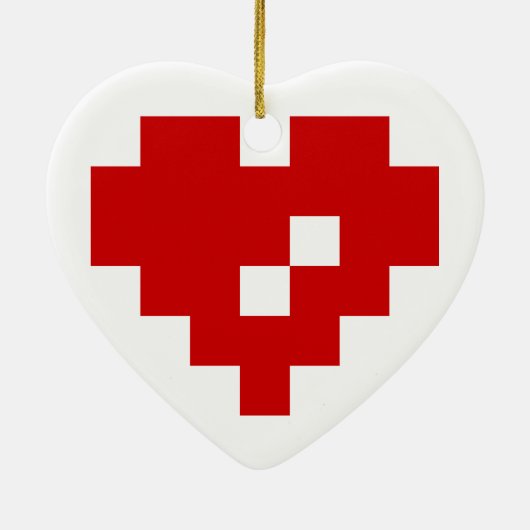 Pixel Heart 8 Bit Love Keramisch Ornament (Achterkant)