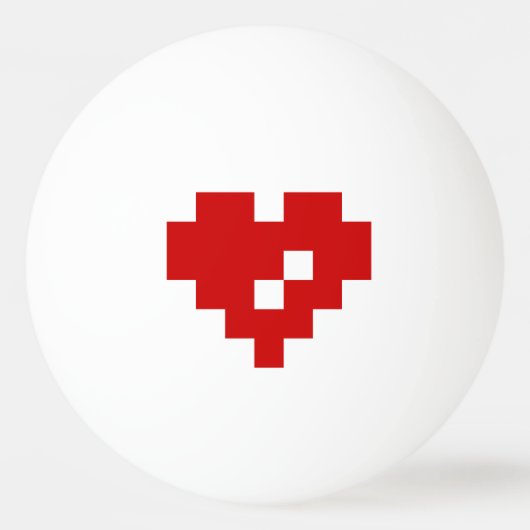 Pixel Heart 8 Bit Love Pingpongballen (Voorkant)