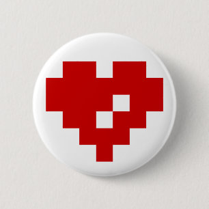 Pixel Heart 8 Bit Love Ronde Button 5,7 Cm