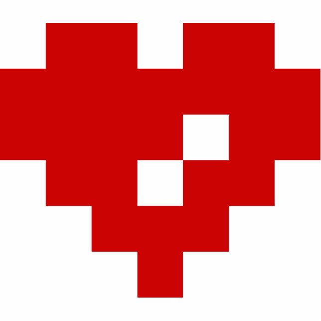 Pixel Heart 8 Bit Love Staand Fotobeeldje (Voorkant)
