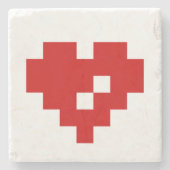 Pixel Heart 8 Bit Love Stenen Onderzetter (Voorkant)