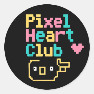 Pixel Heart Club: Retro Liefde Pixel Kunst voor Ga Ronde Sticker