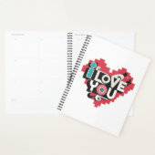 Pixel Heart Je t'aime Rétro Typographie (Devant avec enveloppe)