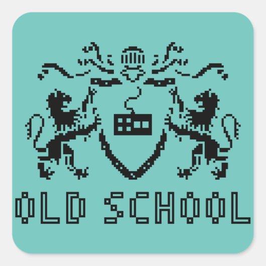 Pixel Heraldic Old School Sticker (Voorkant)