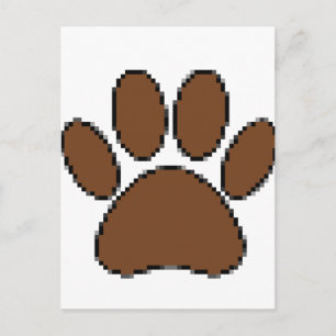 Pixel Hondenpootafdruk Briefkaart
