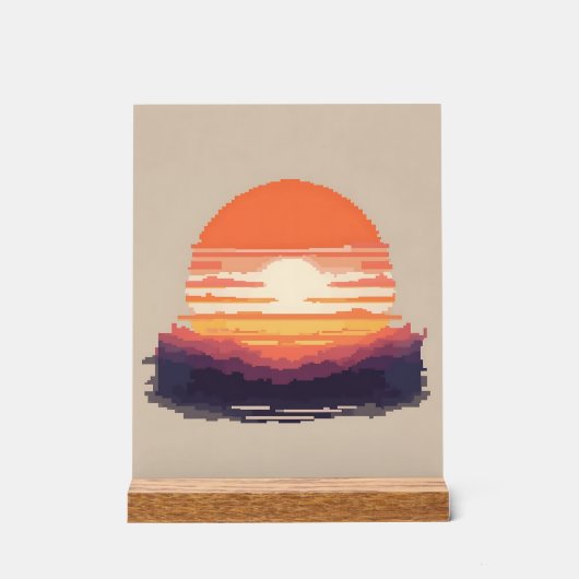 Pixel Horizon: A Retro Sunset (Recto)