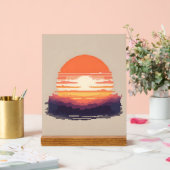 Pixel Horizon: A Retro Sunset Acryl Bord (Huwelijk)