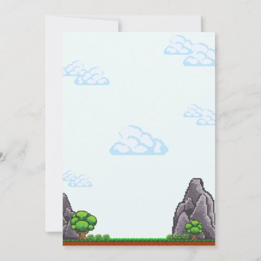 Pixel Jeu Anniversaire Invitation (Dos)