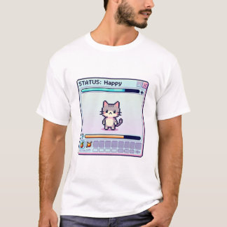 Pixel Kat Alleen Maar Goede Vibes – Schattige Gelu T-shirt