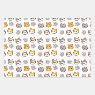 Pixel Kat Inpakpapier Cute Kawaii Pootafdruk Gif Vel