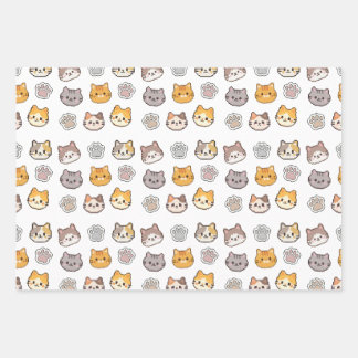 Pixel Kat Inpakpapier Cute Kawaii Pootafdruk Gif Vel