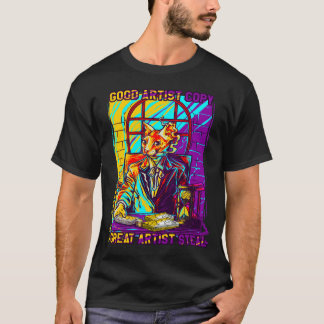 Pixel Kat T-shirt Goede Kunstenaar Grote Kunstenaa