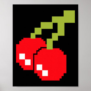 Pixel Kersen 80s Videospel Kostuum Easy Groep H Poster