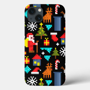 Pixel Kerstmis iPhone 13 Hoesje