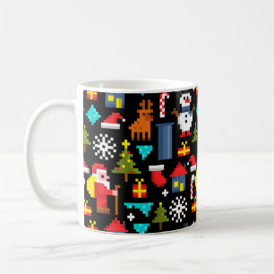 Pixel Kerstmis Koffiemok