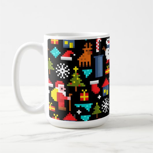 Pixel Kerstmis Koffiemok (Links)
