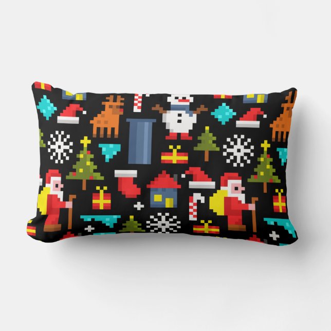 Pixel Kerstmis Kussen (Voorkant)