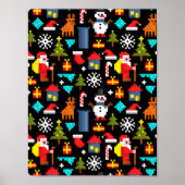 Pixel Kerstmis Poster (Voorkant)