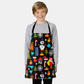 Pixel Kerstmis Schort (Gedragen)