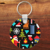 Pixel Kerstmis Sleutelhanger (Voorkant)
