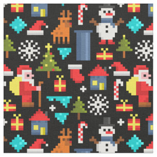 Pixel Kerstmis Stof