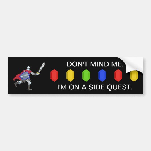 Pixel Knight Side Quest Bumpersticker (Voorkant)